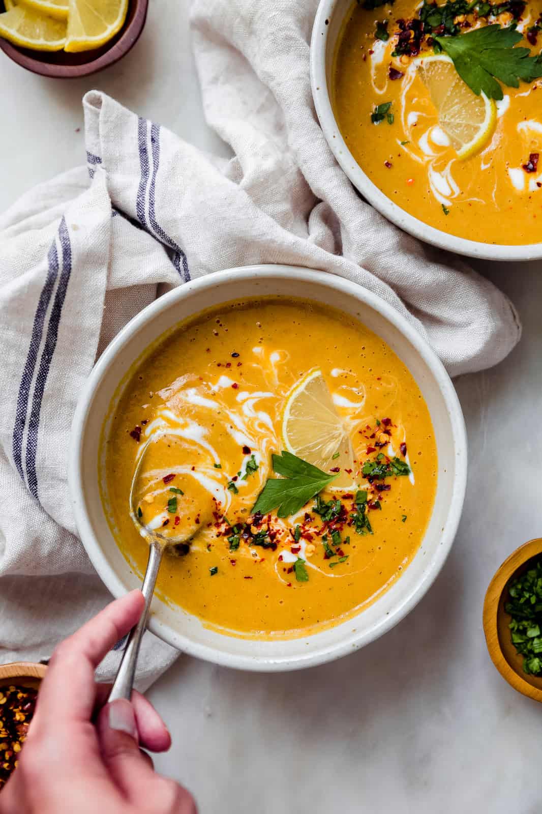 Warm Red Lentil Dal with Curry & Coconut: Stovetop & Slow Cooker